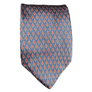 Bill Blass Men's Silk Tie Blue Red Diamond Pattern Made in Mexico Classic